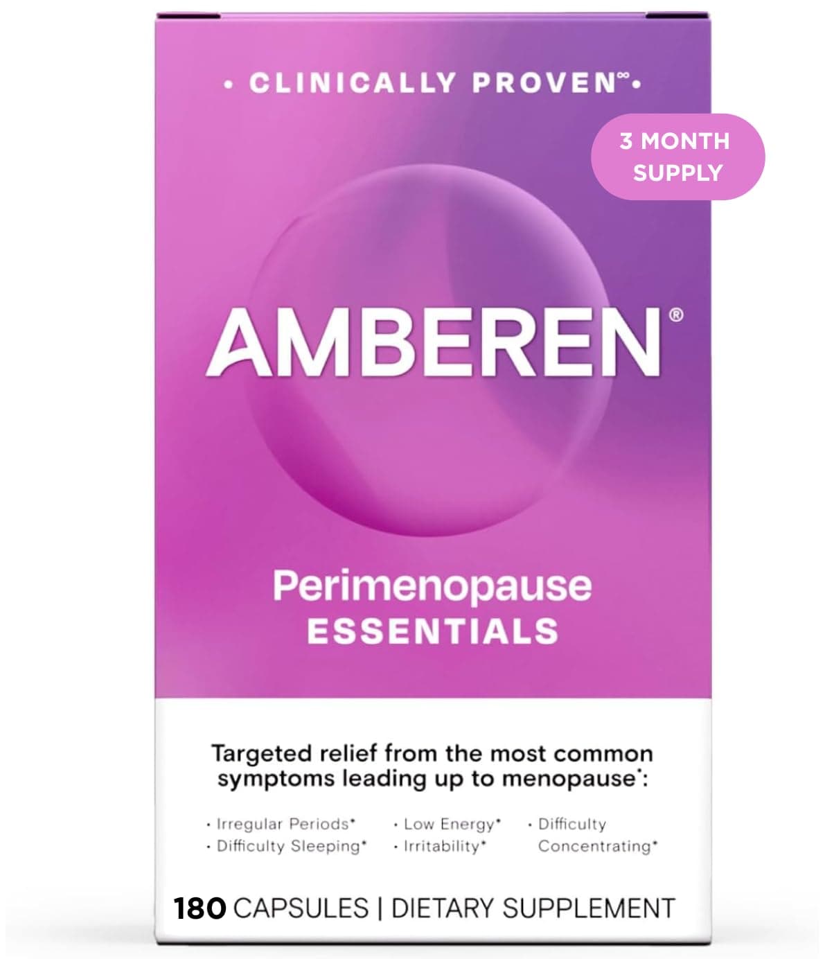 Perimenopause, Peri-Menopause Multi-Symptom Relief, Vitamin B, Vitamin E & Antioxidants Supplement, Helps Support Hormone Balance, Hot Flashes & Night Sweats, Supplements for Women, 180 Count