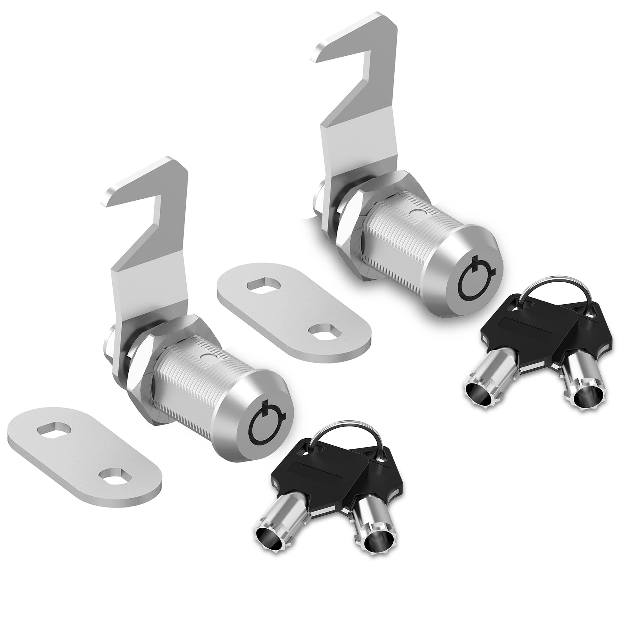 Hecfu 2 Pack Toolbox Locks with Keys, 1-1/8" Tubular Cam Lock Keyed Alike, Ho...