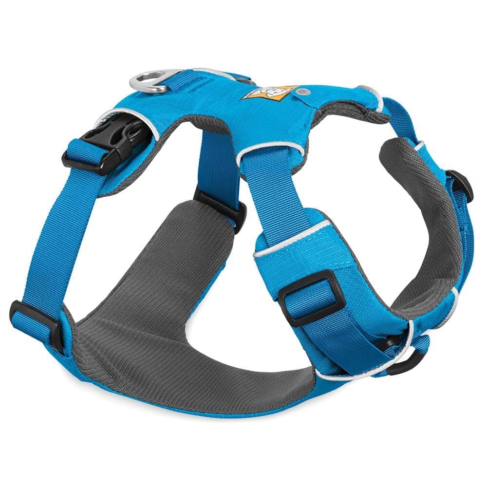 Ruffwear, Front Range Dog Harness, Reflective Soft Padded Everyday Harness with Dual Leash Clips, Adjustable and Lightweight Fit for Training or Walking for All Dogs, Blue Dusk, XX-Small