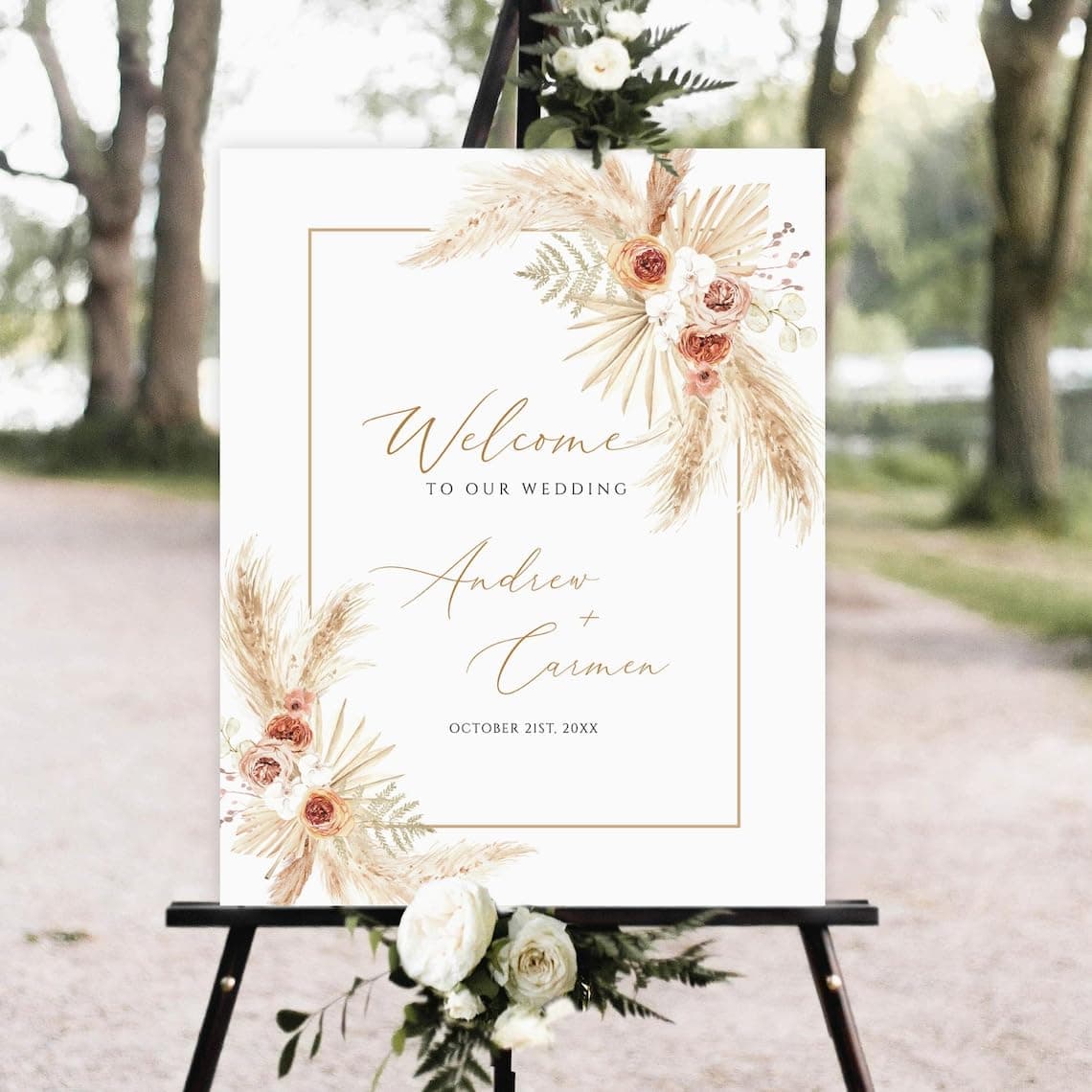 Generic Wedding Sign, Welcome To Our Wedding, Rectangular, White, Plastic, Full Size, Classic