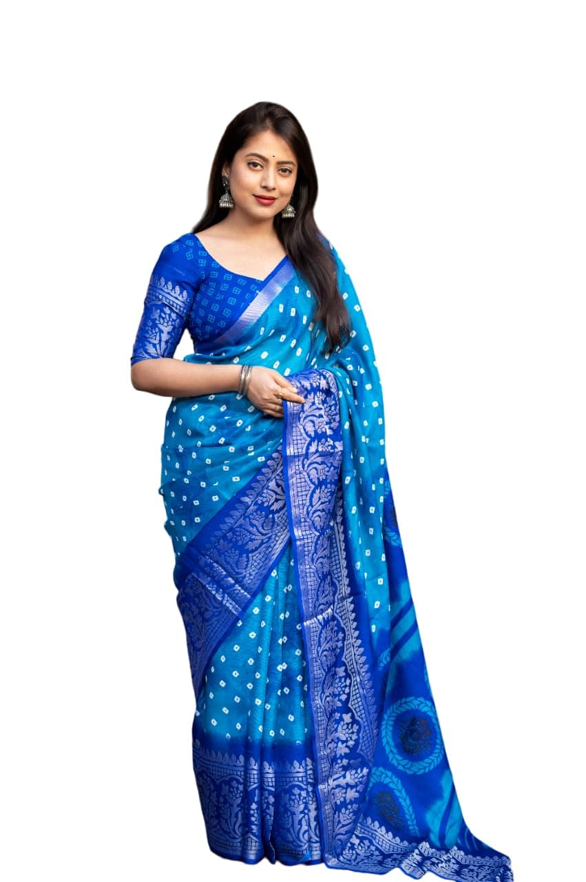 EkasyaWomen Soft Jute Silk Saree (E5646)