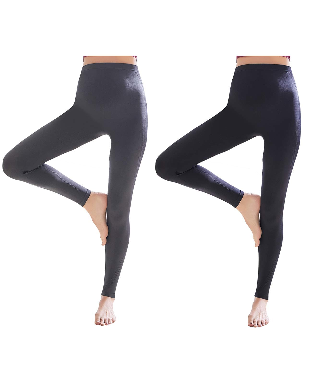 Maternity Yoga Pants, Black + Grey, Large