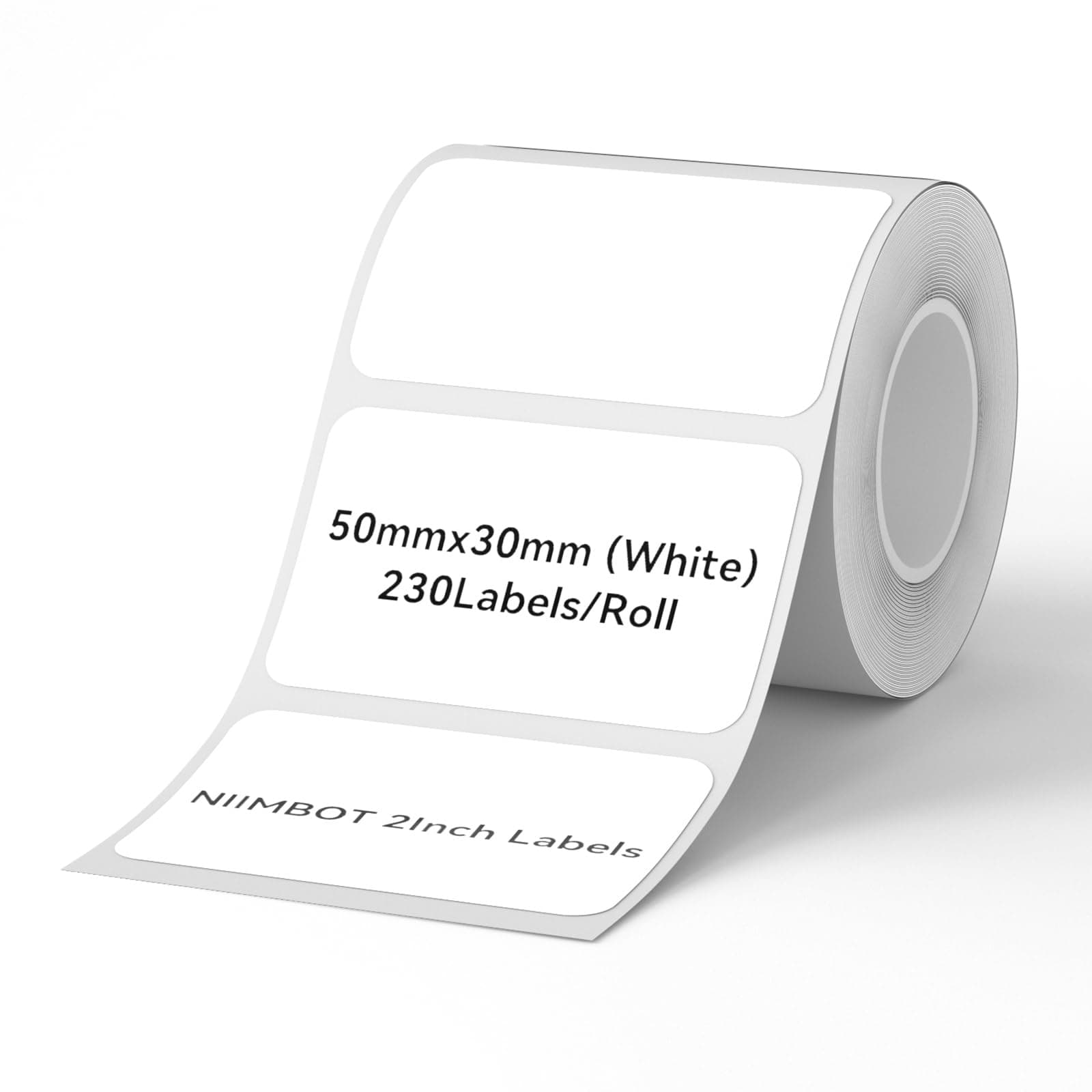 Labels for B1/B21/B3S Label Maker, 50 x 30 mm (1.97'' x 1.18'') 230 Tapes/Roll, Thermal Label Tape, Waterproof, Oil-Proof for Home Office Small Business Labeling Tape Replacement(White)