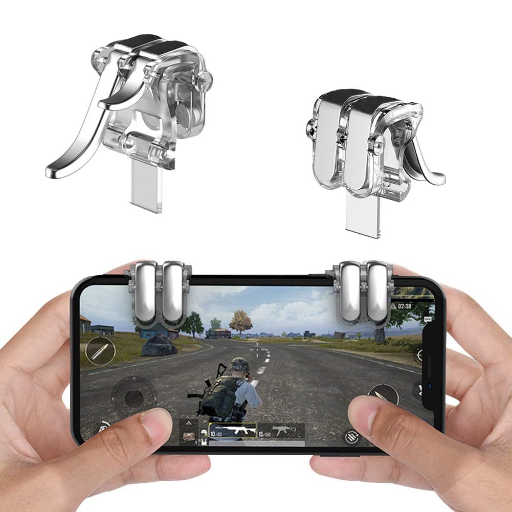 Hantwin Mobile Game Controller Sensitive Shoot and Aim Triggers L1R1 L2R2 for PUBG/Knives Out/Rules of Survival, Mobile Gaming Joysticks for Android IOS