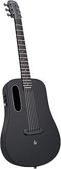 LAVA ME Air Portable Carbon Fiber Electro-Acoustic Guitar: Ultra Thin Light, Honeycomb Bionic, Magnetic Pickup, Onboard Effects, Built-in Truss Rod (Black)