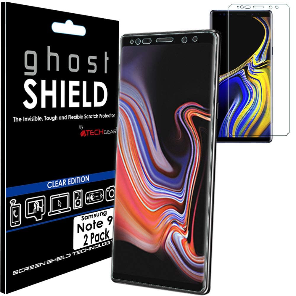 TECHGEAR [2 Pack] Screen Protectors to fit Samsung Galaxy Note 9 [ghostSHIELD Edition] Genuine Reinforced Flexible TPU Screen Protector Guard Covers with Full Screen Coverage inc Curved Screen