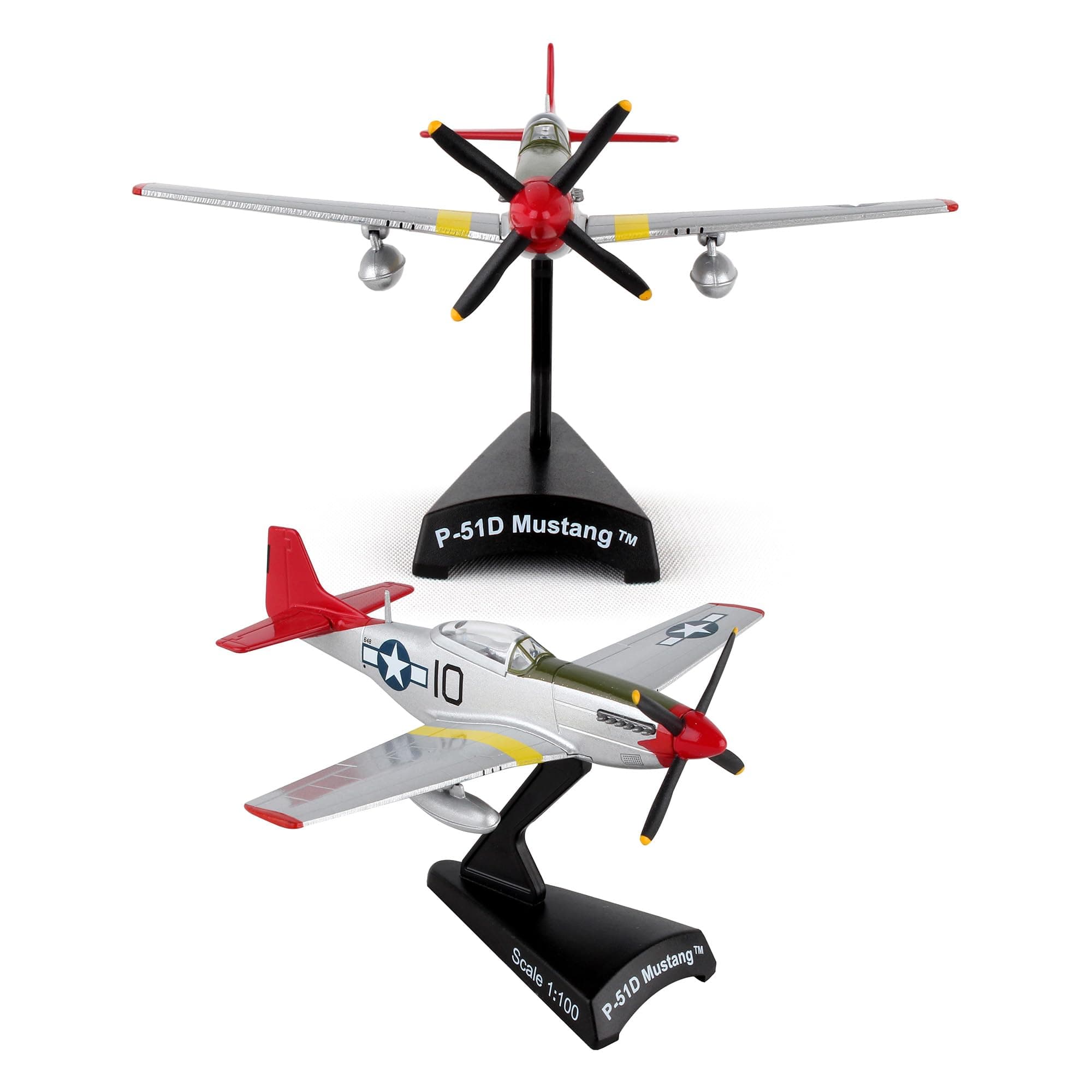 Daron P-51D Mustang Die-Cast Model – 1:100 Scale WWII Long-Range Fighter Replica, Tuskegee Airmen Edition, Highly Detailed, 4” Length x 4.5” Wingspan, Adult Collectible Ages 14+