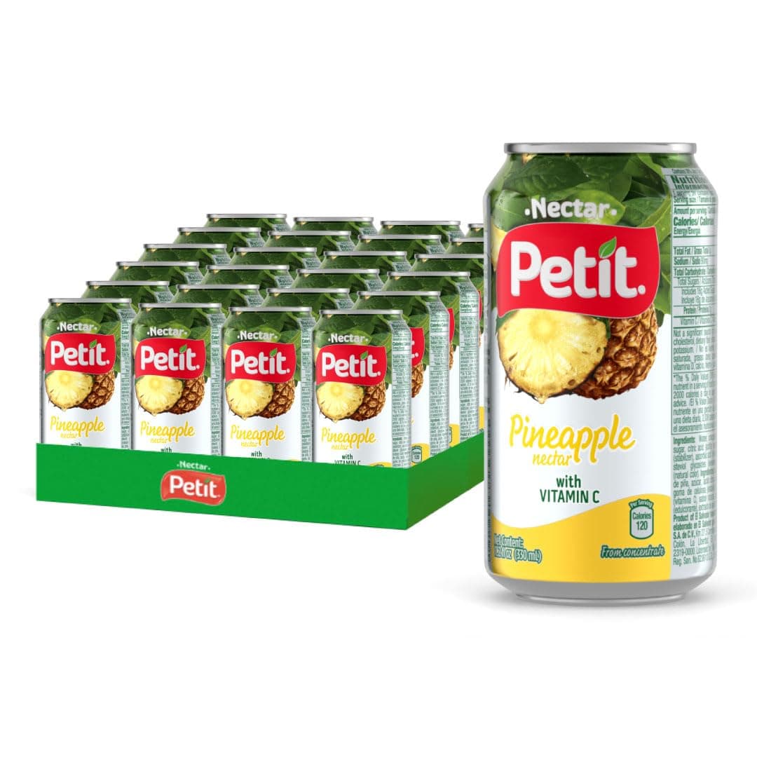Petit Pineapple Nectar, 330 ml Cans (Pack of 24) – Refreshing Tropical Fruit Juice Beverage