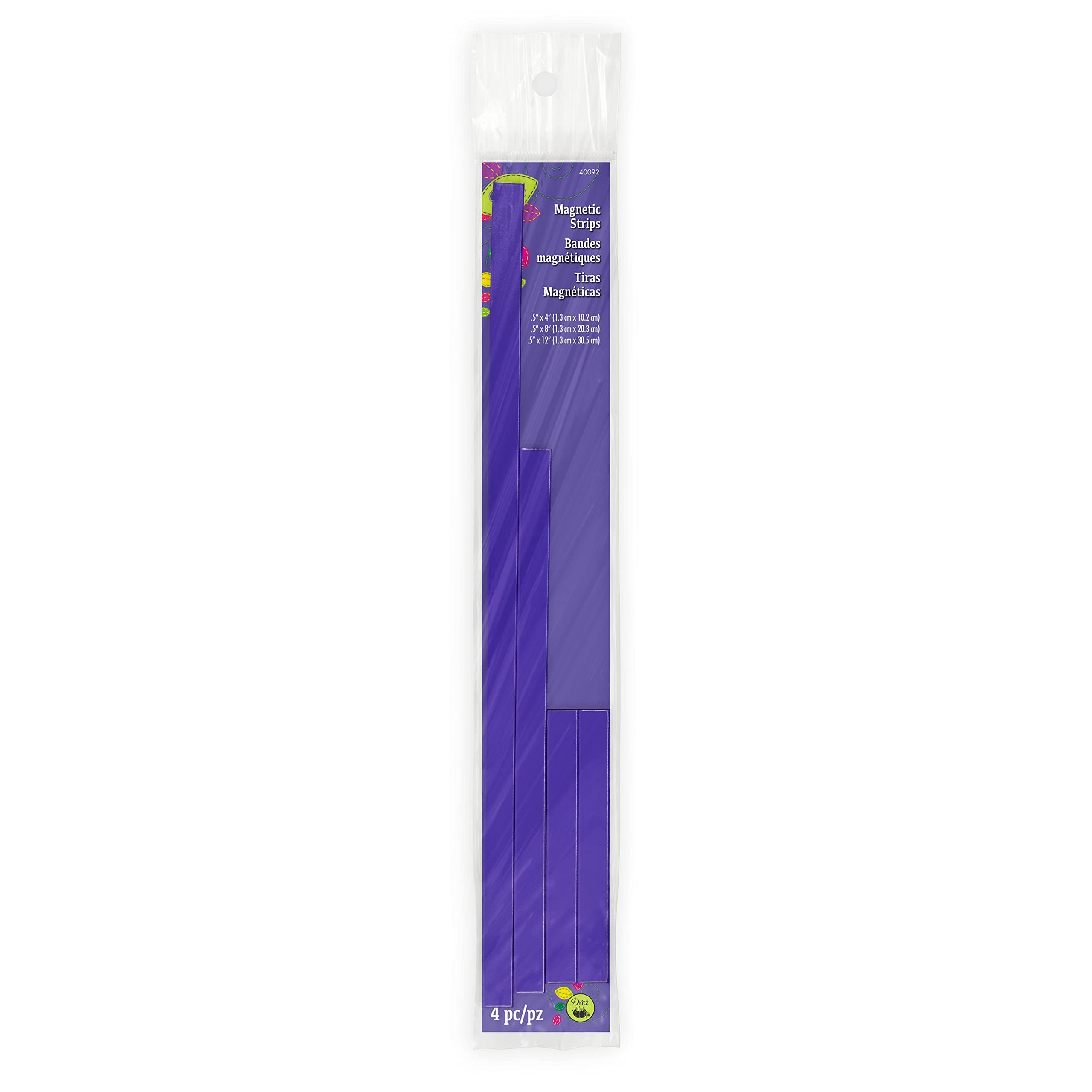 LoRan 40092 Magnetic Strips, Purple 4 Count, Large