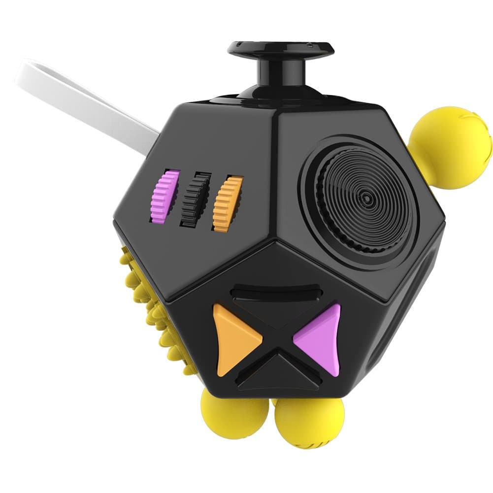 Auertu Fidget Cube12 Sided Fidget Cube dice Occupational and Physical Therapy,Relieves Stress Anxiety Toy Increases Focus and Attention for Children and Adults with ADHD ADD OCD and Autism …