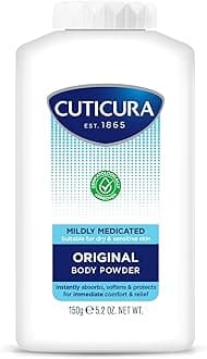 CUTICURA Mildly Medicated Body Powder 150g, Many Uses Personal Hygiene, Sweat Control, Chafing & Friction Prevention, Itching Relief
