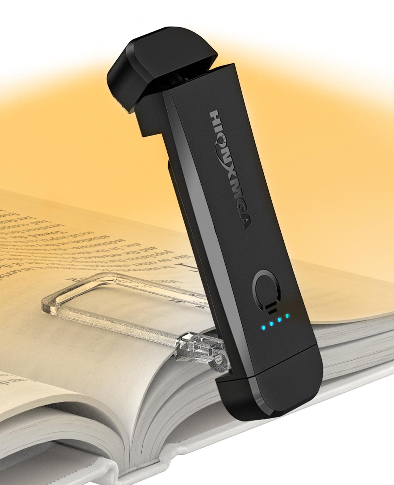 HIONXMGA Book Reading Light,Silent Touch Book Lamp for Reading in Bed,Rechargeable Clip on Booklight with 3 Amber Colors & 7 LEDs Precise Dimming for Eye Caring Night Reading,Books Lovers,Kids,Black