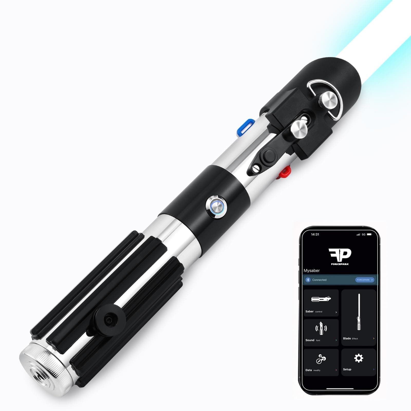 Saberforms Pixel Version Dueling Lightsaber, Motion Control Smooth Swing 27 Sound Fonts with Infinite Color Changing, Premium Metal Handle Light Saber for Adults and Kids Gift