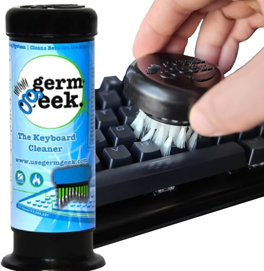 Germ Geek Keyboard & Electronics Cleaning Kit | Patented Precision Brush | Multi-Purpose Tool for MacBook, Laptop, Phone & AirPods | USA-Made, Eco-Friendly & Safe Computer Cleaner