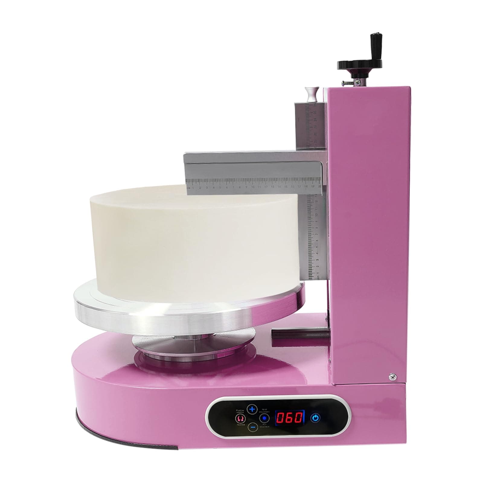 Cake Decorating Machine, 200W Cake Cream Spreading Machine 60-320rpm Rotating Speed Automatic Cake Cream Spreading Machine with LCD Display for 4-12 inch Cakes (Pink)