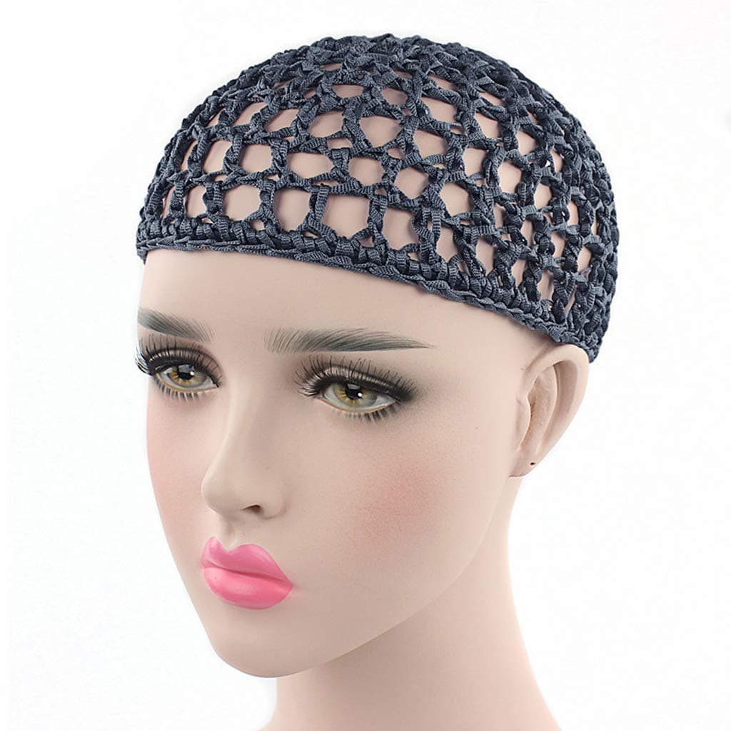 SEATTLE Sunhat Womens Mesh Hair Net Crochet Cap Solid Color Snood Sleeping Night Cover Turban