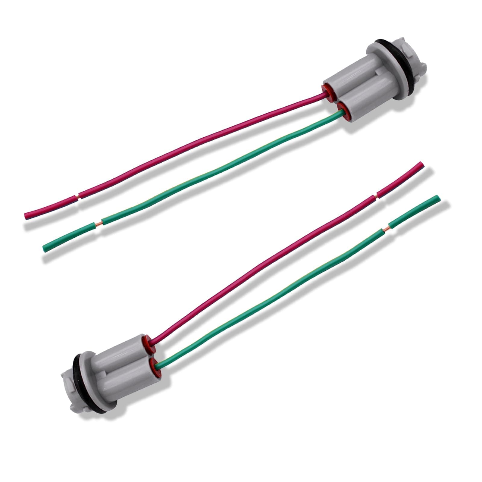 2 PCS Car T15 Socket Wire Harness, Insulated Waterproof Plastic Base + Pure Copper Wire Extension Pigtail, Tightly Connected Modified Socket, Universal Bulb Adapter for Cars (Multicolored)
