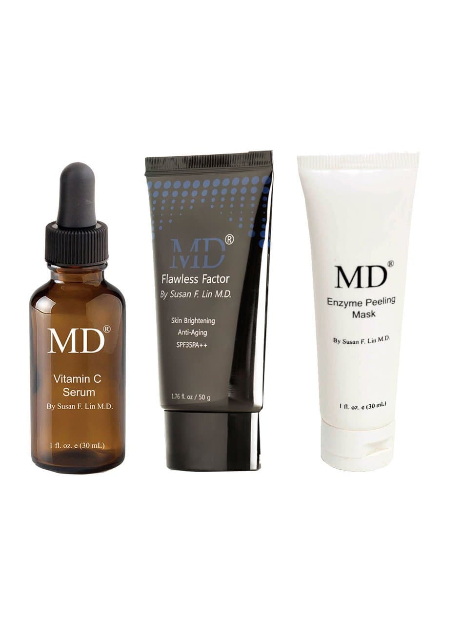 MD Beauty Essentials Bundle- Vitamin C Serum, BB Cream with SPF35, and Enzyme Peel Mask