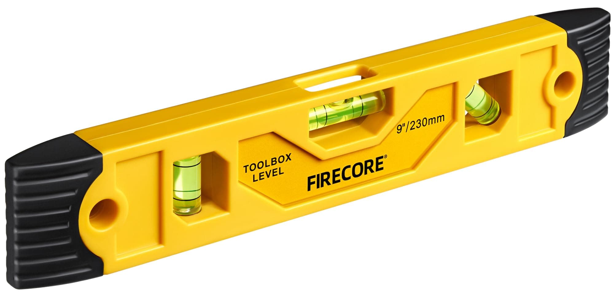 Firecore Magnetic Torpedo Level, 9-Inch Shockproof Toolbox Level with 3 Bubble Spirit Level 45 90 180 Degree
