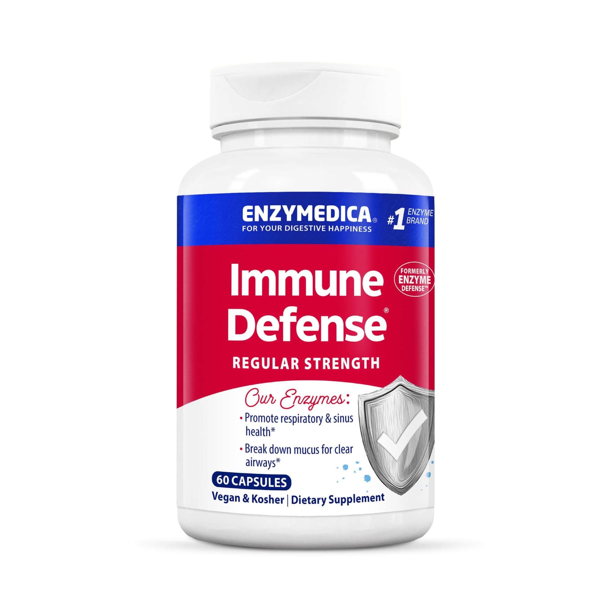 Immune Defense, Regular Strength, Proteolytic Enzymes for Immune Support, 60 Count