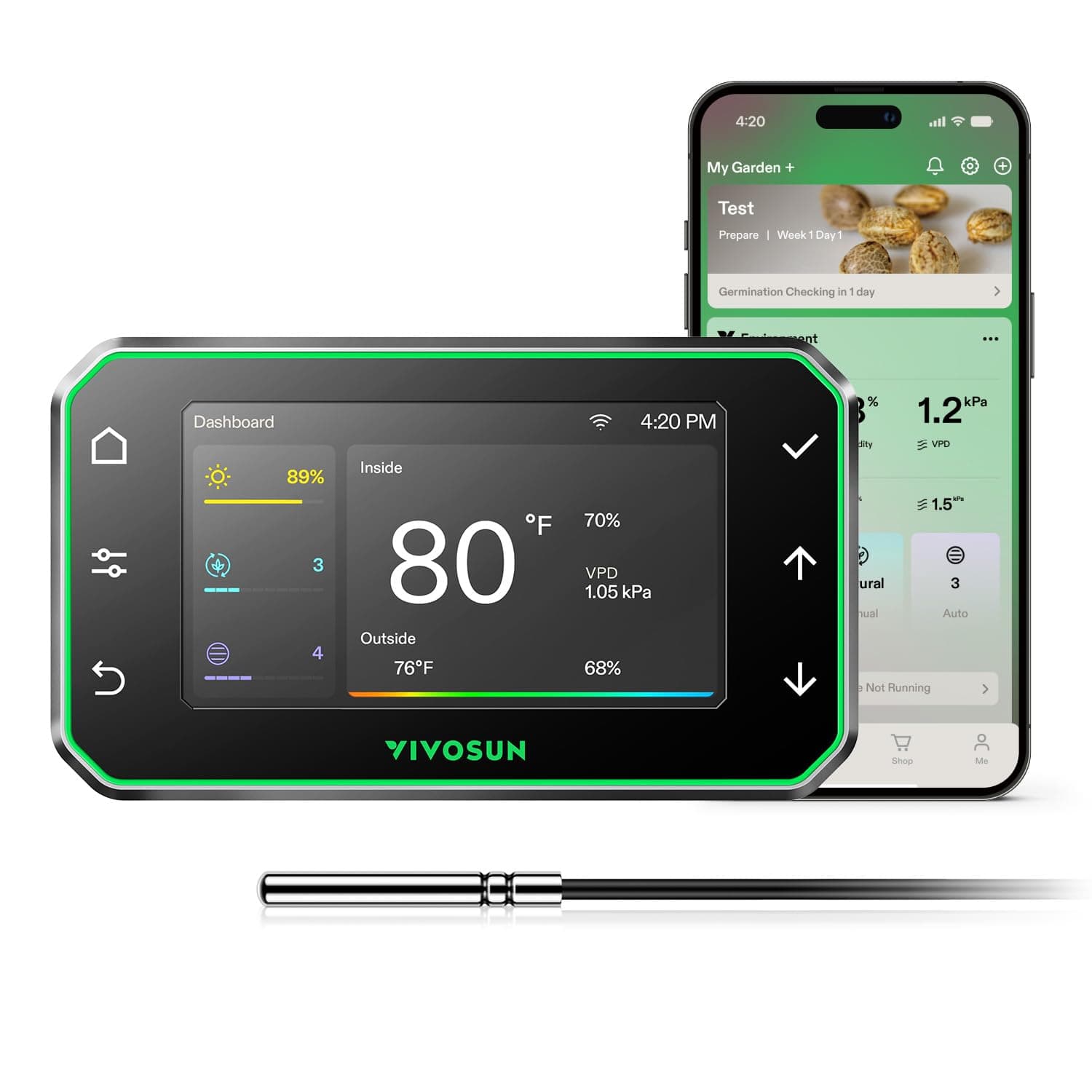 GrowHub Controller E42A+ for Grow Tent, Smart Environmental WiFi-Controller with Temperature, Humidity, VPD, Timer, Cycle, Schedule Controls, Cooling Ventilation Lighting Programming