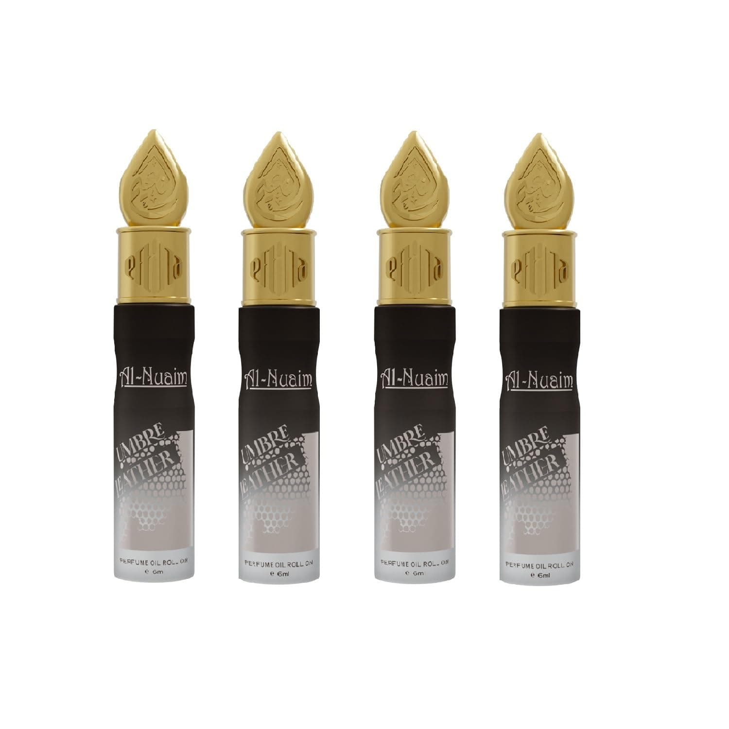 Al-Nuaim Attar Roll On for Men & Women - 6ml (Pack of 4-6ml Each, Umber Leather)