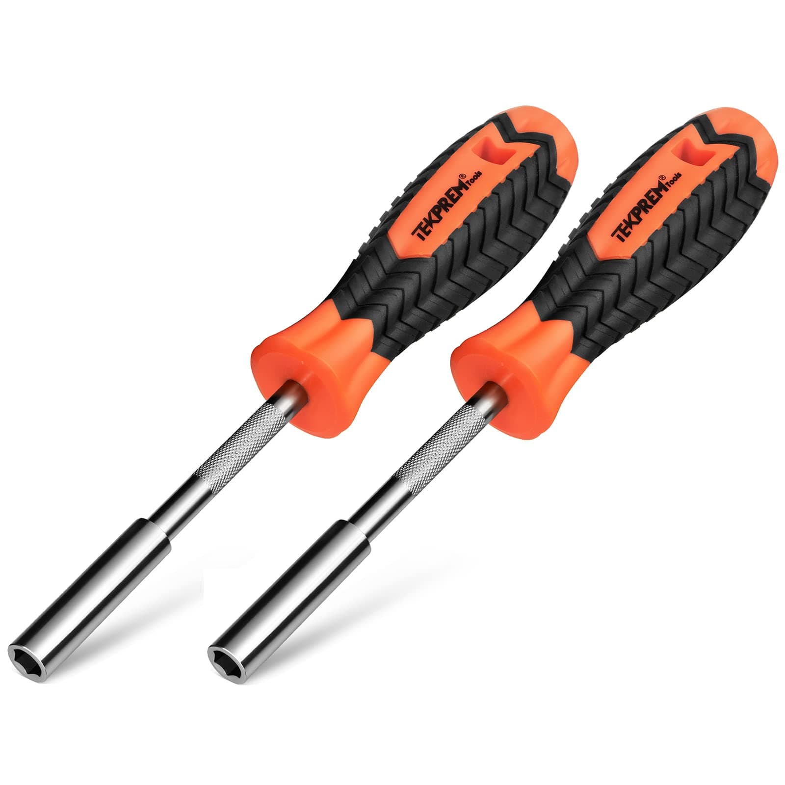 TEKPREM 1/4 Inch Magnetic Bit Driver, Screwdriver Handle for Holding Bits with Strong Magnet Tip -2 PACK