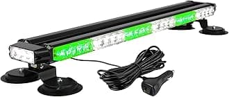 ASPL 29.5" 54 LED Strobe Light Bar Double Side Flashing High Intensity Emergency Warning Flash Strobe Light with Magnetic Base for Safety Construction Vehicles Tow Trucks Pickup (Green/White)