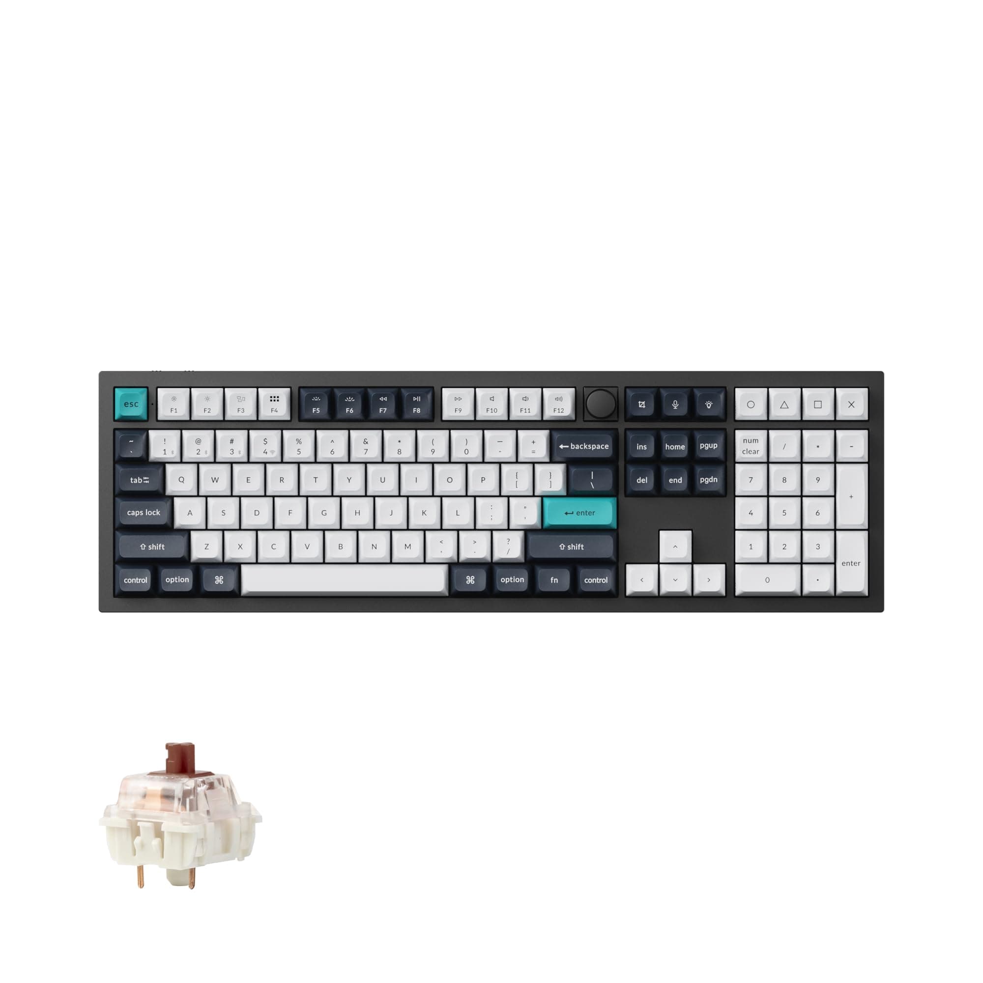 Q6 Max QMK/VIA Bluetooth Wireless /2.4 GHz/USB-C Wired Custom Mechanical Keyboard, Full Size Programmable Knob RGB Backlit Hot-Swappable Gateron Brown Switch for Mac Windows Linux - Black