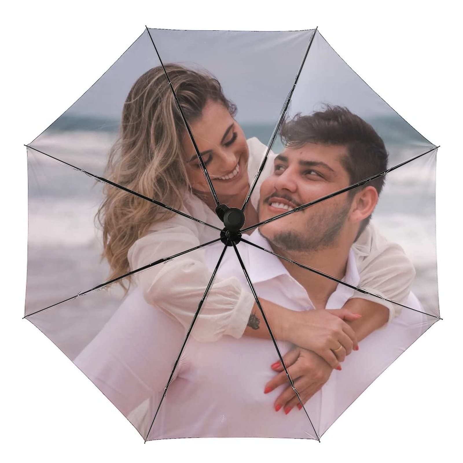 MLMYHCustom Umbrellas, Personalized Sun/Rain Foldable Umbrella Windproof Travel, Customized Umbrella with Photo Text, for Men Women Family Personalized Gift