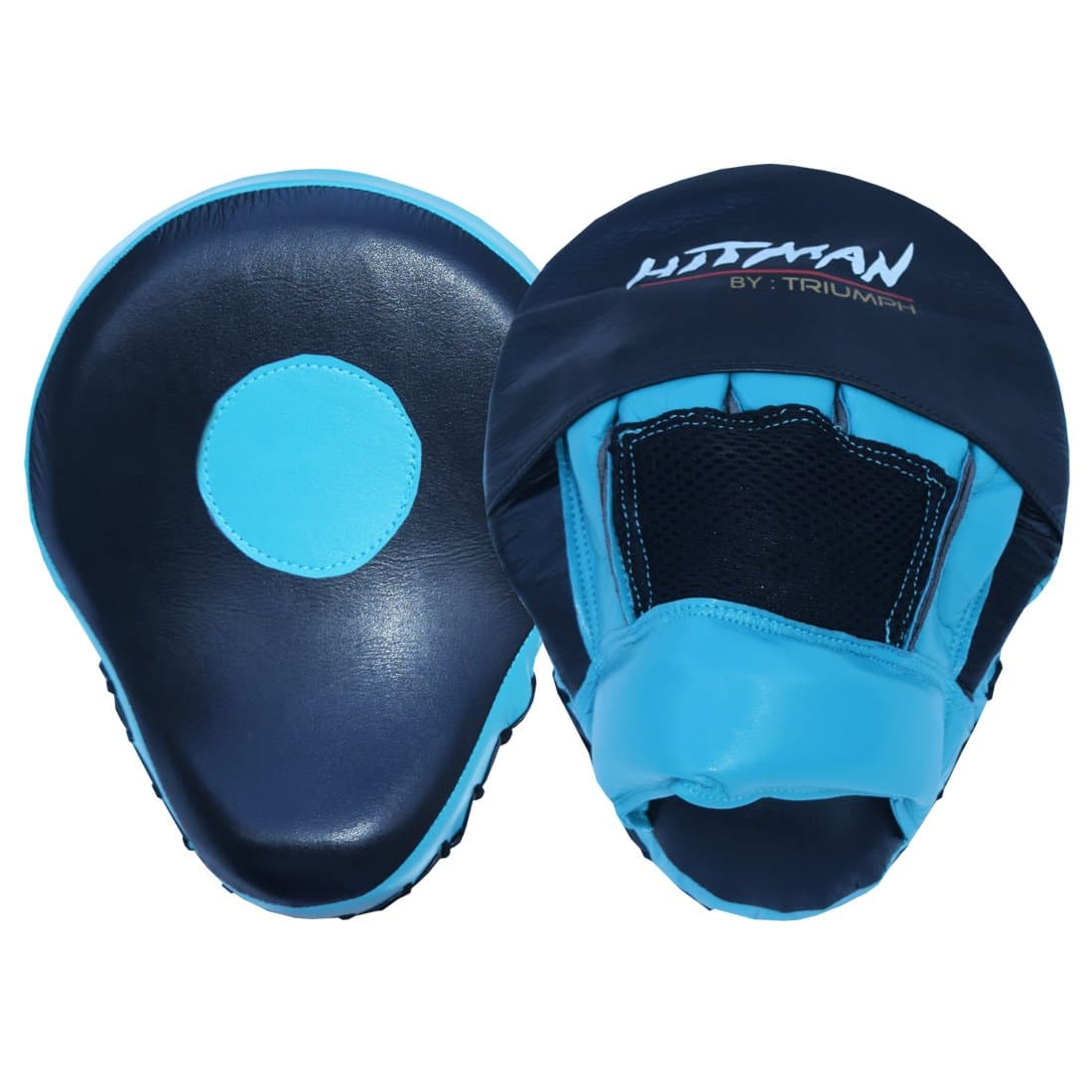 Hitman Surge Micro Leather Molded Curved Black/Sky Hook & Jab Pad