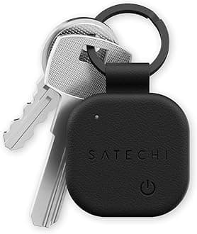 Satechi FindAll Keychain with Find My, Wireless Rechargeable, Location Tracker, Left-Behind Alerts, Loud Audible Chime, Works with iPhone, iPad, Mac – Black