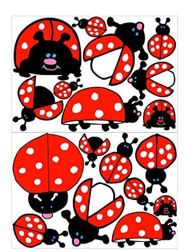 Ladybug Wall Decals Lady Bug Stickers in Red with White Dots Childern's Wall Decor