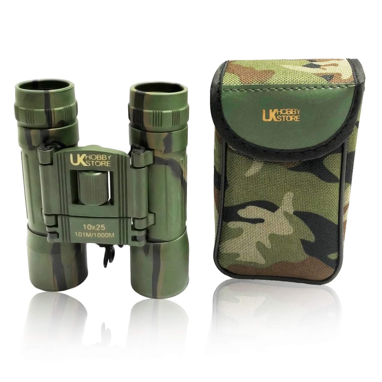 10x25 Camo Lightweight Compact Folding Binoculars with Case for Birdwatching, Concerts, Sports, Hiking, Camping, Sightseeing and Travel.