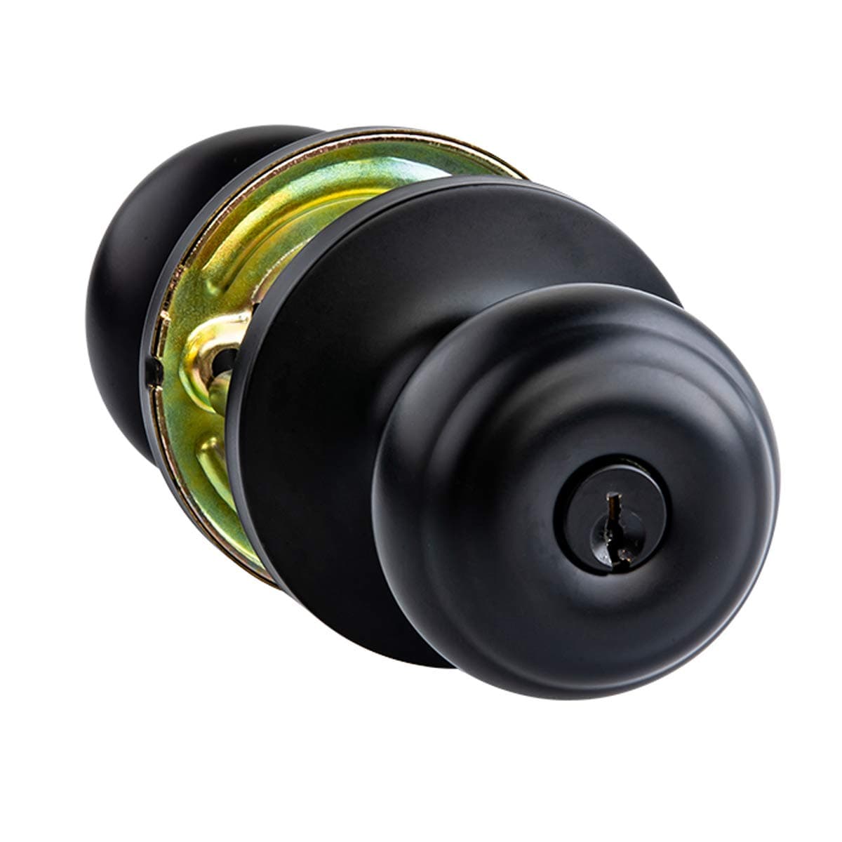 Exterior Door Knob With Lock, Classic, Easy Installation, Matte Black