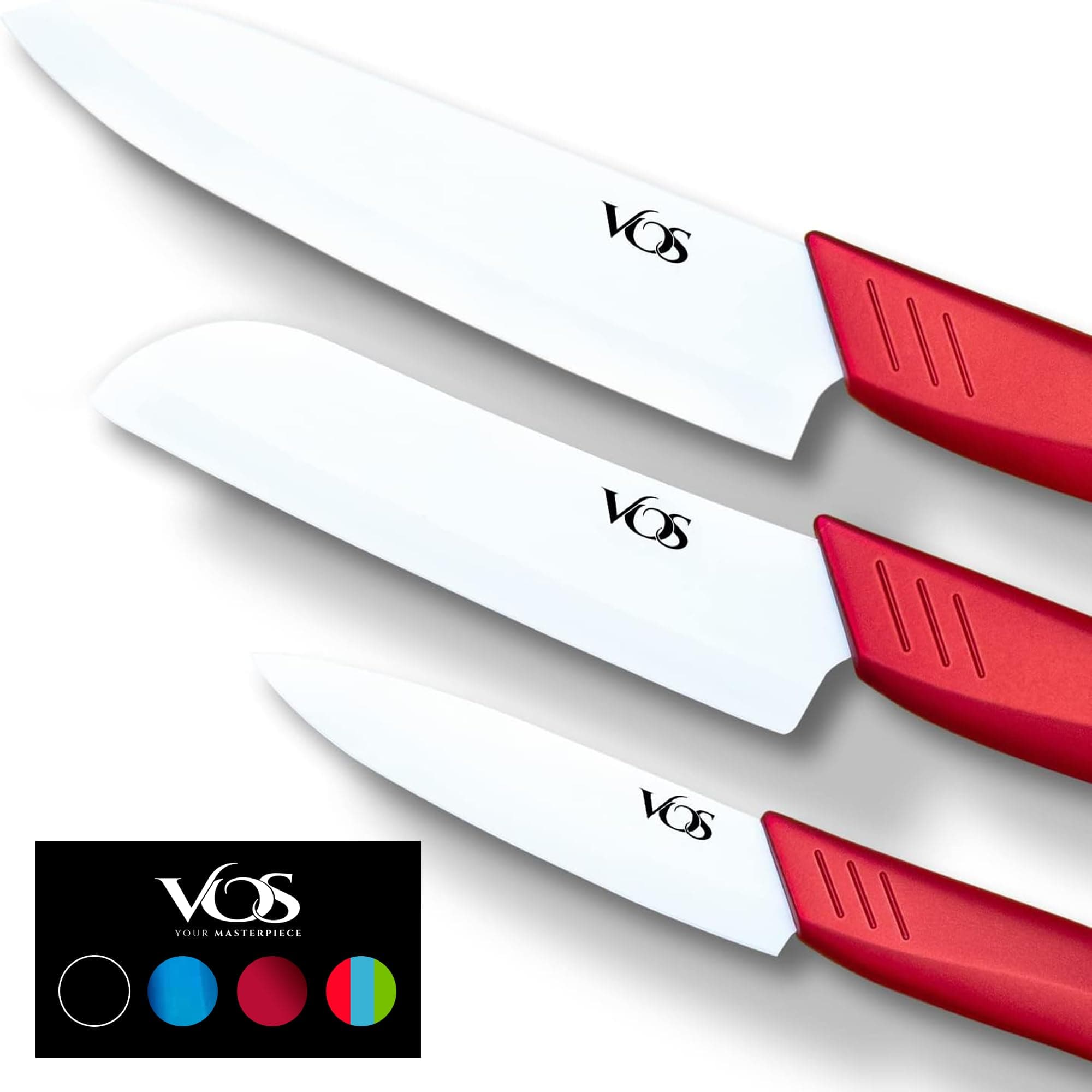 Ceramic Knife Set - Red