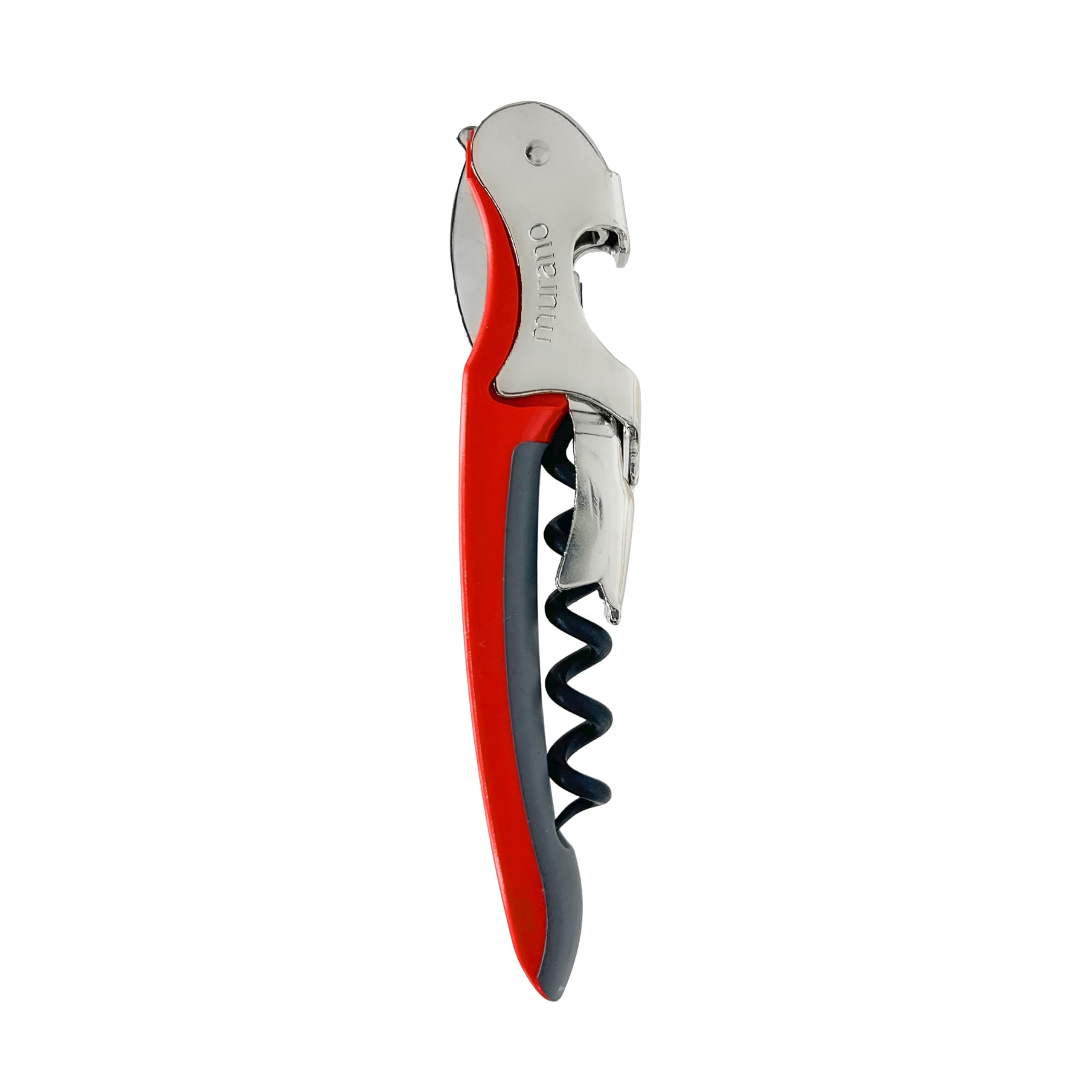 Franmara Soft-Touch Murano Two-Step Waiter Corkscrew with Nonstick Spiral (Red)