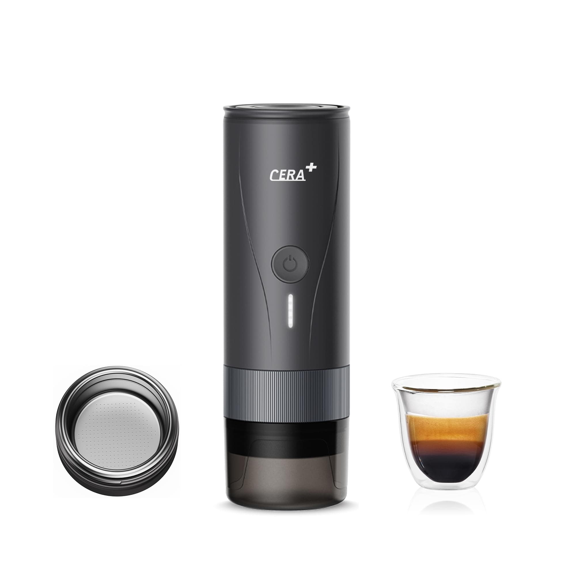 CERA+ Portable Espresso Maker Pro Version Self-Heating Professional-Level Mini Coffee Machine Compatiable with Ultra-Fine Grind For Travel,Camping,Hiking