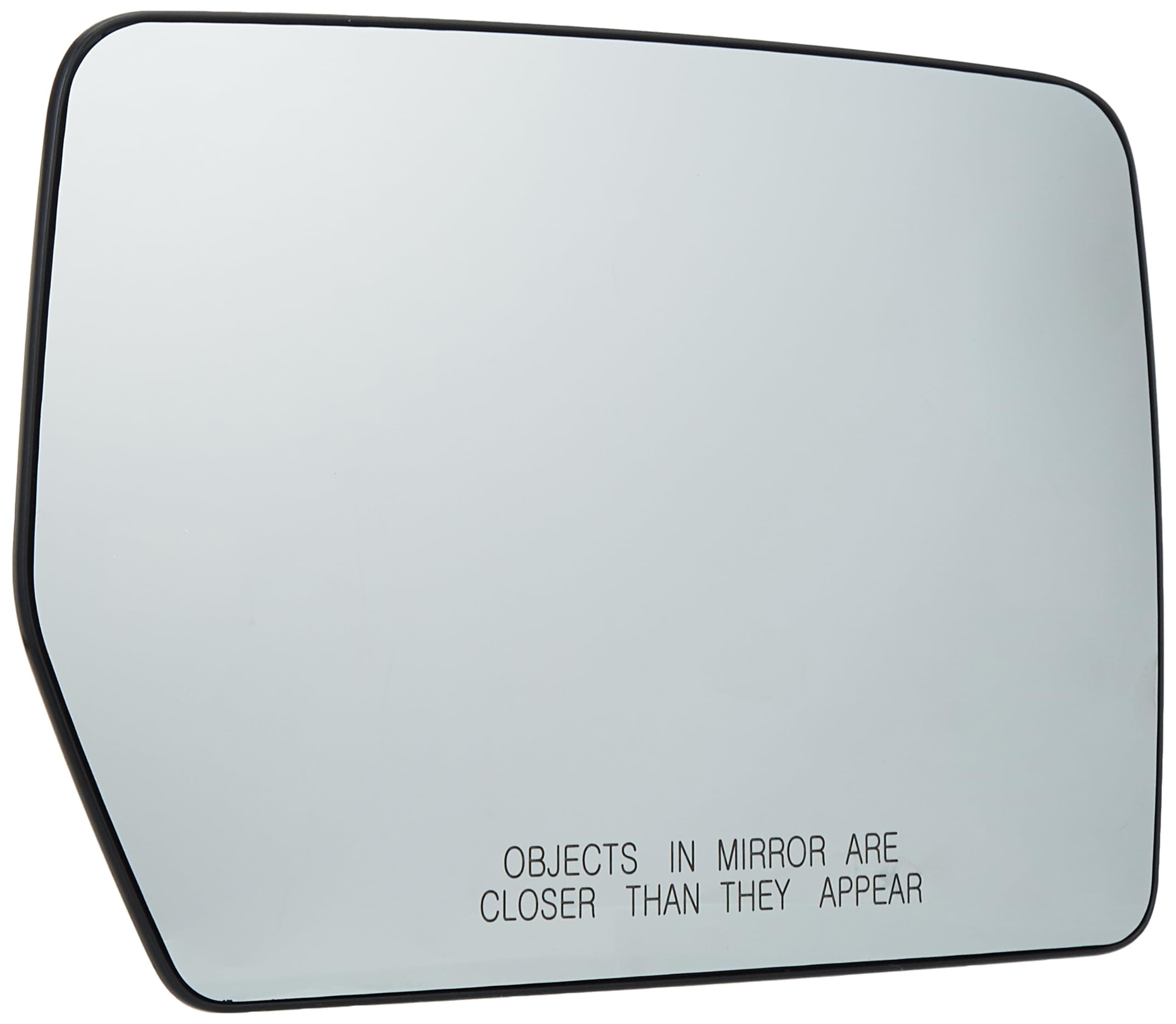 Fit System Passenger Side Non-heated Mirror Glass w/ backing plate, Ford F150 (does not STX models), Mark LT, 6 13/ 16" x 9 1/ 8" 10 2" (w/ o Blind Spot)