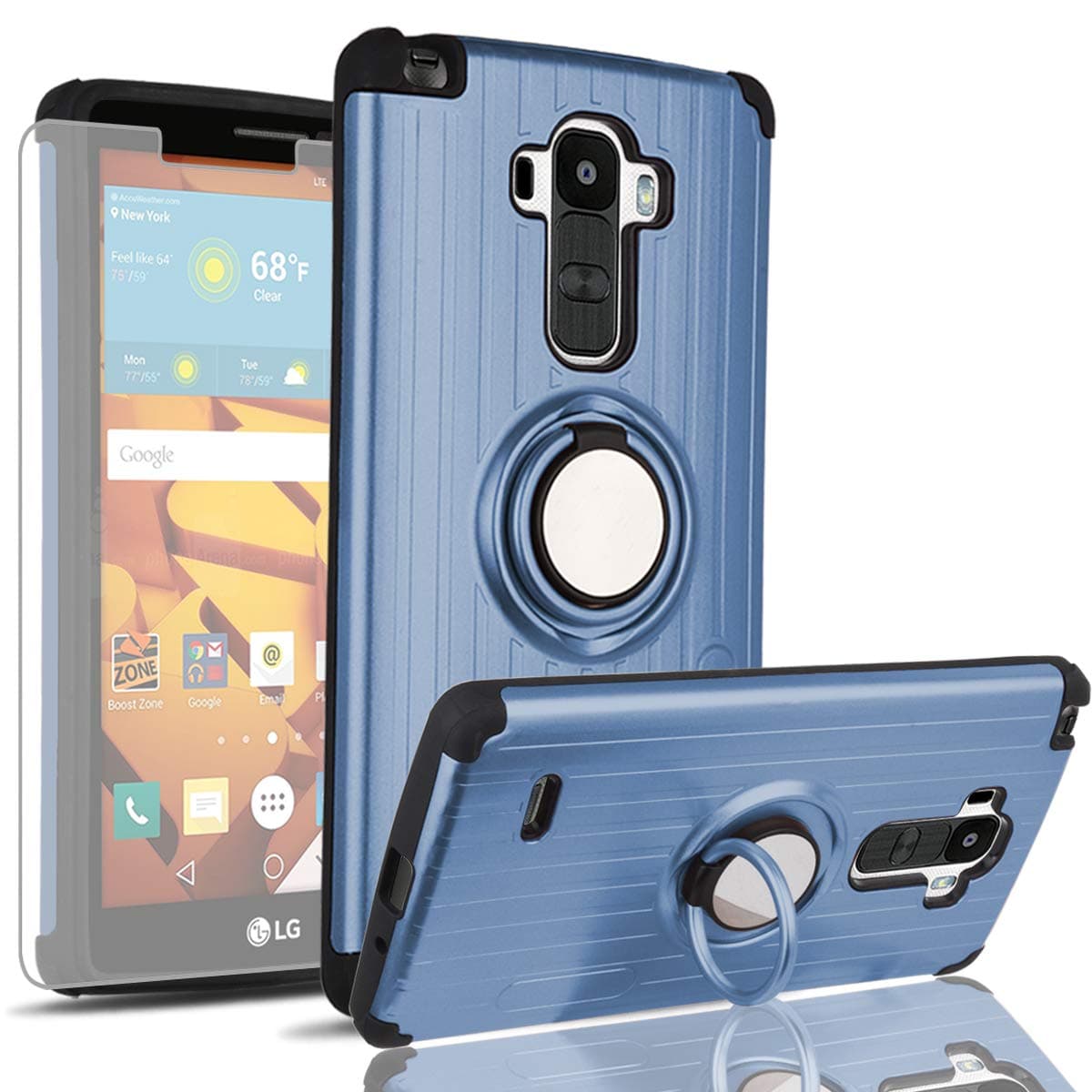 A50 Case Galaxy A50 Case Samsung A50 Cases with HD Screen Protector,AYMECL Armor Grade Cases with Rotating Holder Kickstand Non-Slip Hybrid Rugged Case for Samsung Galaxy A50/A50S/A30S (Blue)