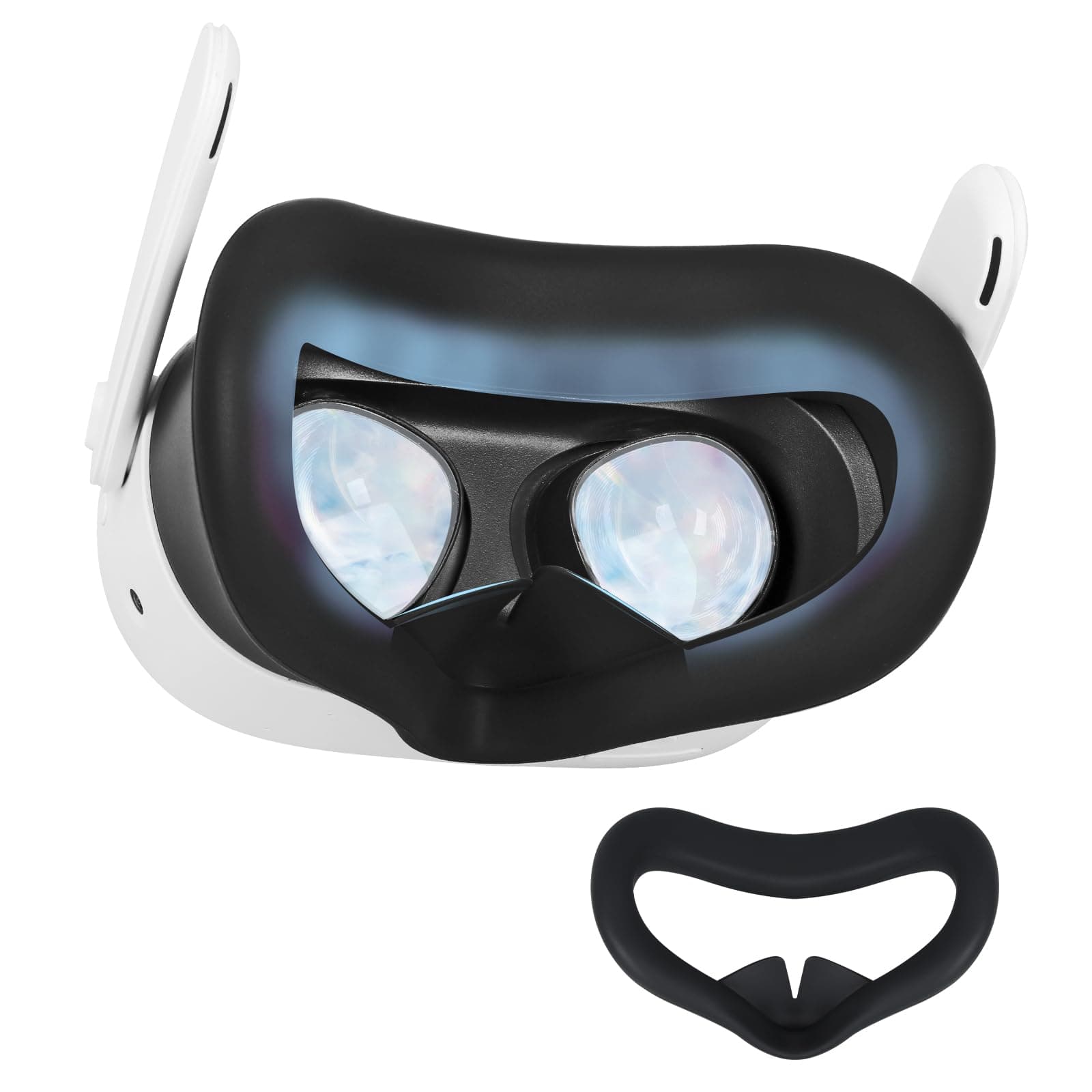 VR Silicone Face Pad for Meta/Quest 3S, Sweatproof Silicone Face Pad for Quest 3S Headset, Washable Lightproof Face Cushion VR Silicone Accessories Compatible with Quest 3S(Black-Q3s)