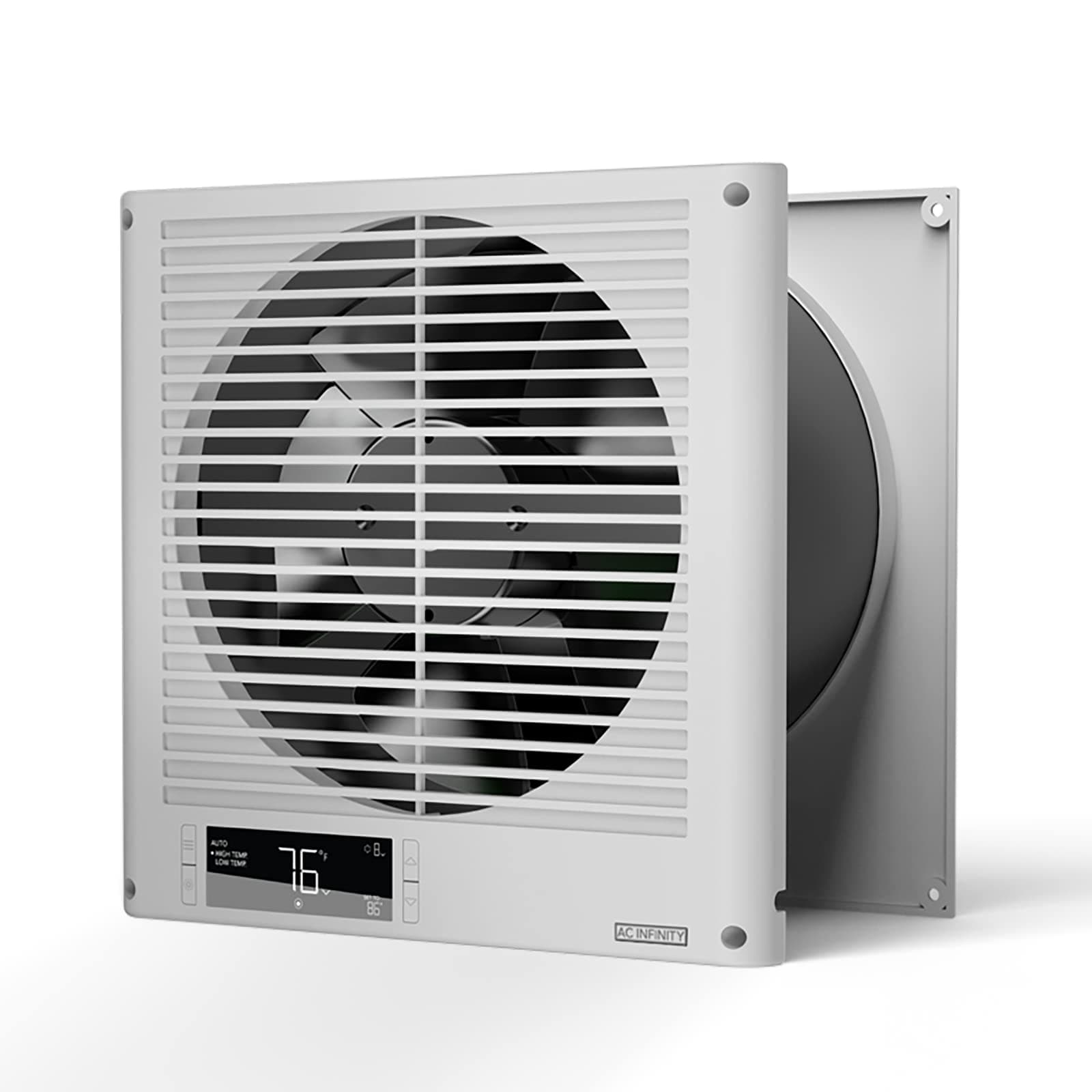 8” Two-Way Airflow Through-the-Wall Fan with Temperature Controller, 10-Speed Quiet In-Wall Vent Fan for Kitchen, Laundry Room, and Workshops