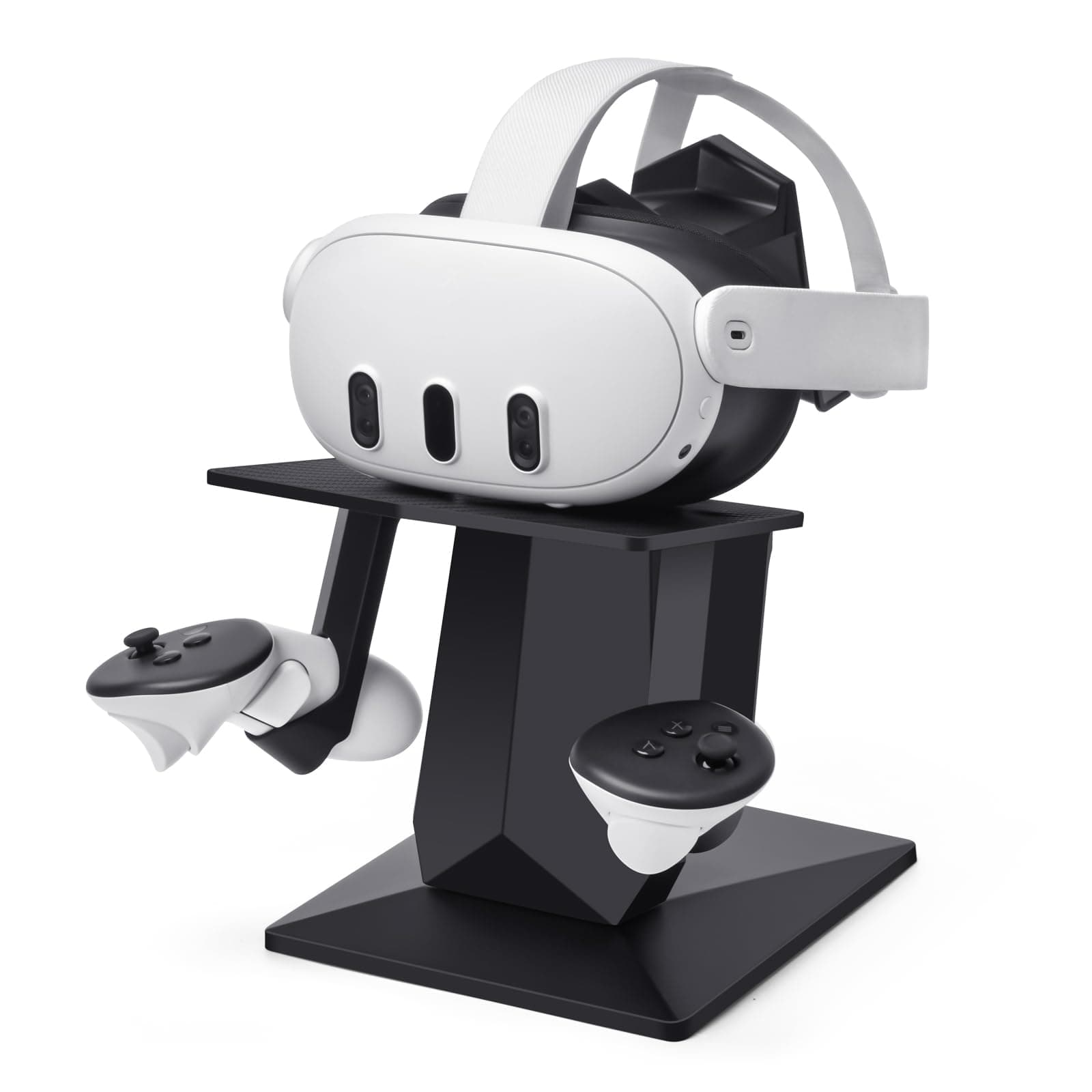 KASTWAVE VR Stand Accessories Compatible with Meta Quest 3/Meta Quest 2, Headset Display Holder and Controller Mount Station, with More Stable and Heavy Base
