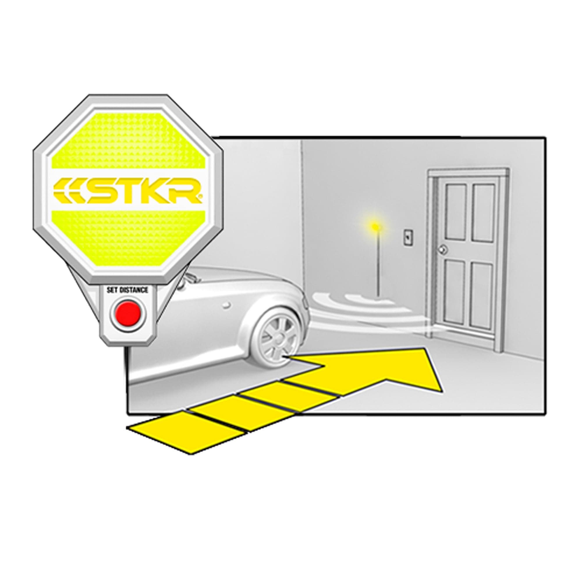 STKR Concepts 00-382 Adjustable Garage Parking Sensor Aid, White