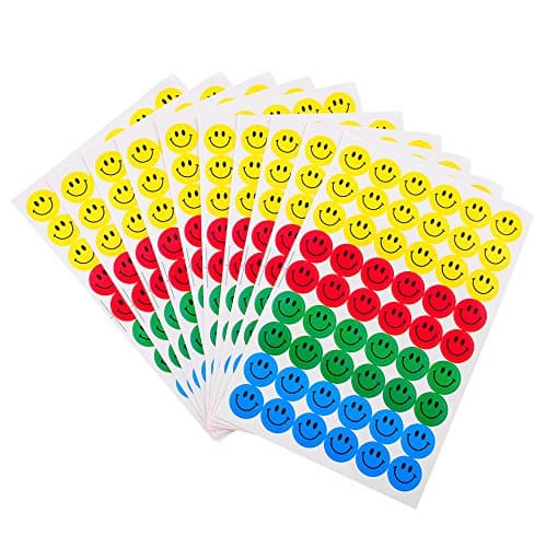 10 Pack Mini Happy Face Stickers, 540 Stickers per Pack, 5400 Stickers in Total