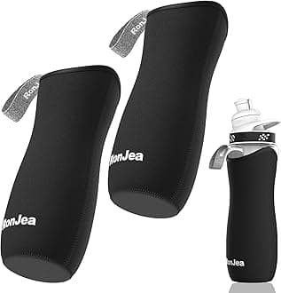 RonJea 2Pcs Sleeve for 22oz Cirkul Water Bottle, Neoprene Sleeve to Keep Your Water Cold & Protect Your Bottle, Compatible with 22oz Plastic & Stainless Steel Cirkul Water Bottles (Black)