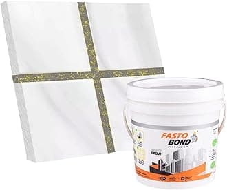 Resin Epoxy Grout - 1 Kg-3 Kg & 5 Kg - Goldan_ Glitter-Sparkle Colors Tile Grout_Fastobond | 3 Components Only | Premixed Glitter For Uniform Finish (1 Kg, Platinum Gray Golden), 1 Bucket