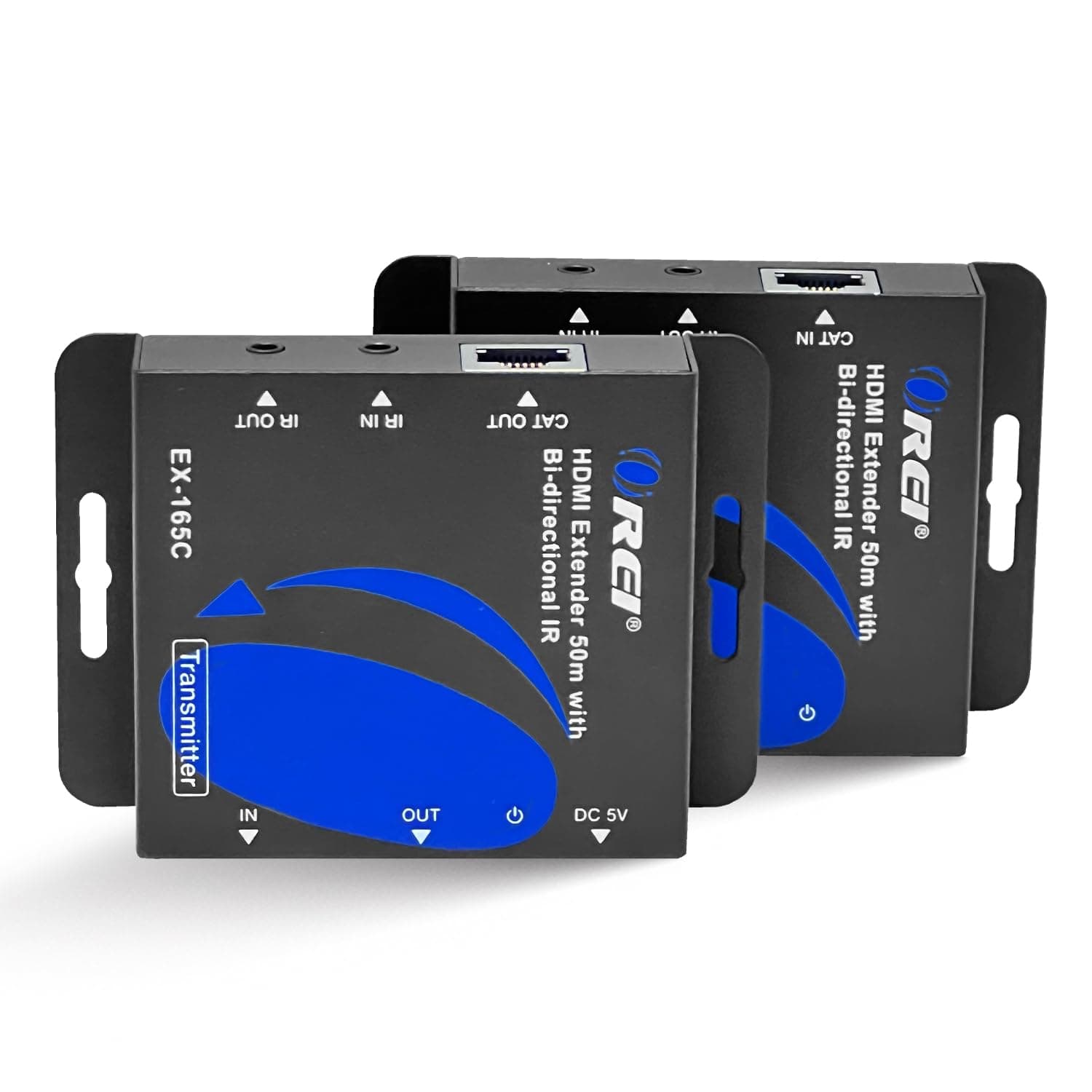 OREI HDMI over Ethernet Extender over Cat6/Cat7 Cable upto 165 Feet 1080p, Full HD, Local Loop Out Option, with IR Control EDID POC Function Transmitter and Receiver (EX-165C)