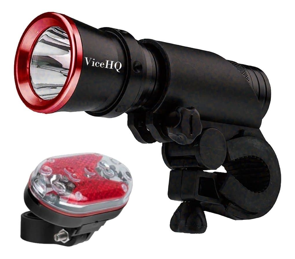 Bike Light Kit Super Bright Removable Bicycle Flashlight and Strong, LED Taillight, 9 Piece