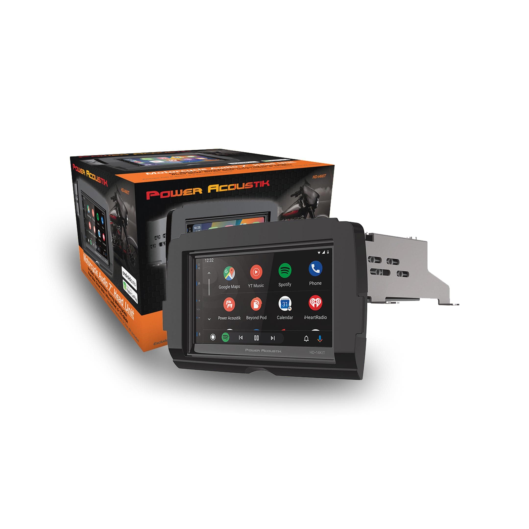 - Power Acoustik HD-14KIT 7” Replacement Motorcycle Head Unit for 2014+ Harley-Davidson Touring Motorcycles, Wireless Apple Carplay & Android Auto, Touchscreen with Bluetooth and Handlebar Control